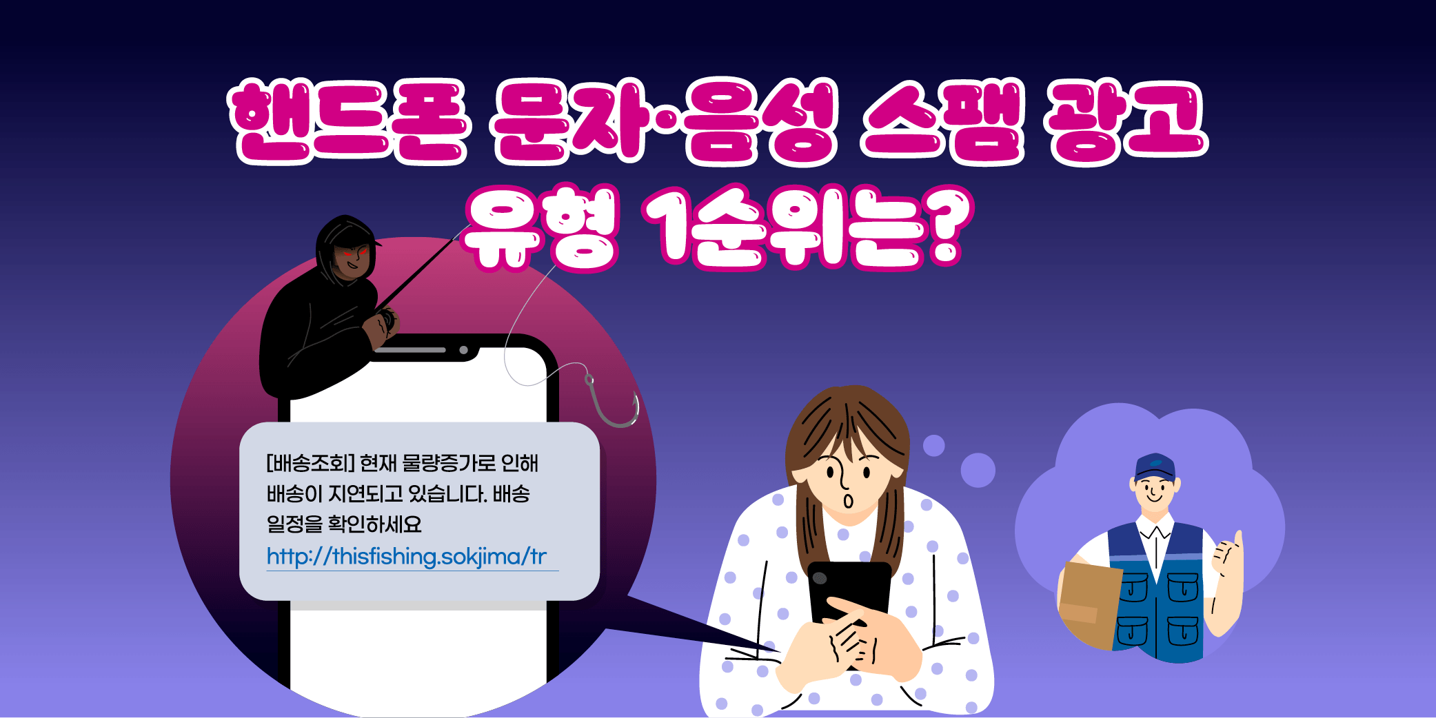 핸드폰 문자•음성 스팸 광고 유형 1순위는?